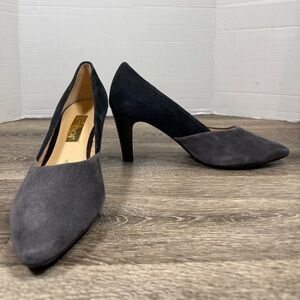Gabor Shoes Womens‎ sz:6.5 Suede Heels Gray Blue UK4 Minimalist Neutral Capsule